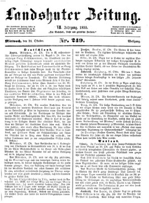 Landshuter Zeitung Mittwoch 31. Oktober 1855