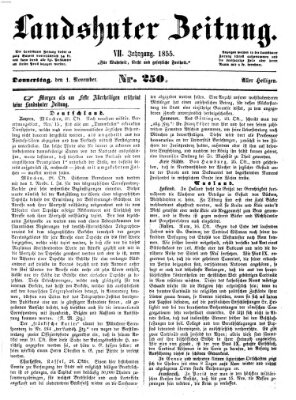 Landshuter Zeitung Donnerstag 1. November 1855