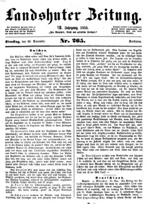 Landshuter Zeitung Dienstag 20. November 1855