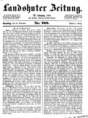 Landshuter Zeitung Samstag 24. November 1855