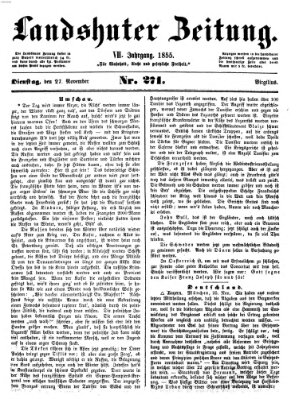 Landshuter Zeitung Dienstag 27. November 1855