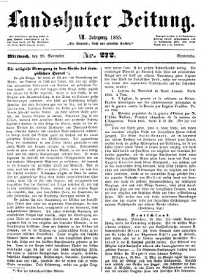 Landshuter Zeitung Mittwoch 28. November 1855