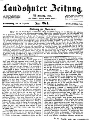 Landshuter Zeitung Donnerstag 13. Dezember 1855