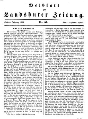 Landshuter Zeitung Montag 17. Dezember 1855