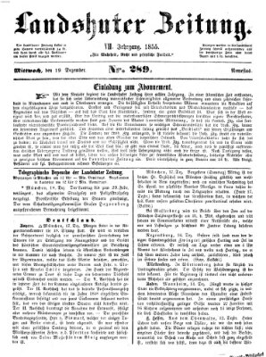 Landshuter Zeitung Mittwoch 19. Dezember 1855