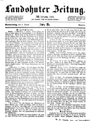 Landshuter Zeitung Donnerstag 3. Januar 1856