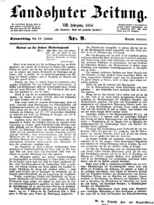 Landshuter Zeitung Donnerstag 10. Januar 1856