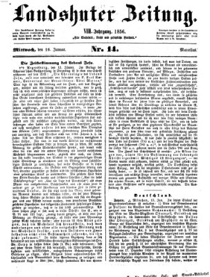 Landshuter Zeitung Mittwoch 16. Januar 1856