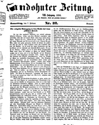 Landshuter Zeitung Donnerstag 7. Februar 1856