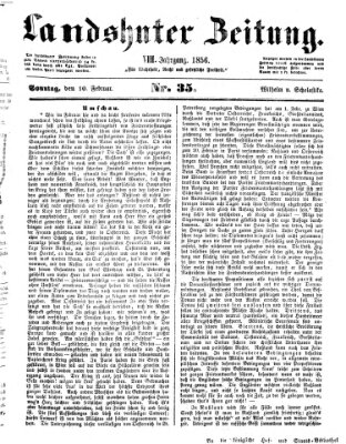 Landshuter Zeitung Sonntag 10. Februar 1856