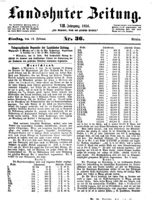 Landshuter Zeitung Dienstag 12. Februar 1856