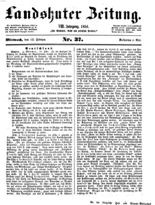 Landshuter Zeitung Mittwoch 13. Februar 1856