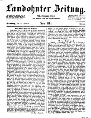 Landshuter Zeitung Sonntag 17. Februar 1856