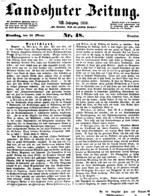 Landshuter Zeitung Dienstag 26. Februar 1856