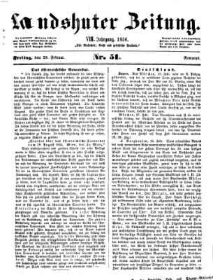 Landshuter Zeitung Freitag 29. Februar 1856