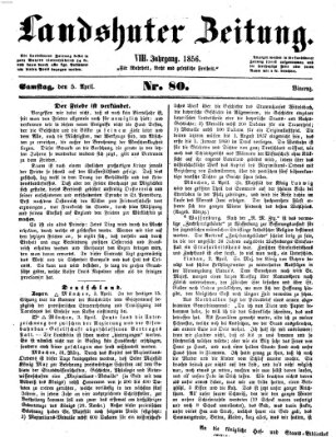 Landshuter Zeitung Samstag 5. April 1856