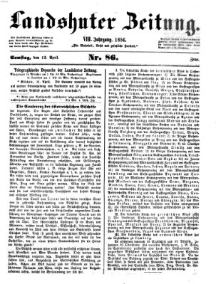 Landshuter Zeitung Samstag 12. April 1856