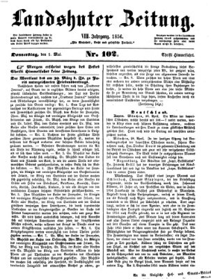 Landshuter Zeitung Donnerstag 1. Mai 1856