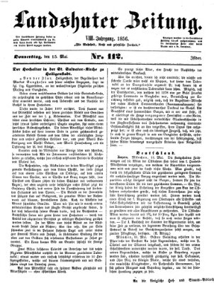 Landshuter Zeitung Donnerstag 15. Mai 1856