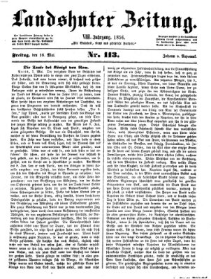 Landshuter Zeitung Freitag 16. Mai 1856