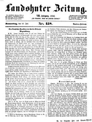 Landshuter Zeitung Donnerstag 10. Juli 1856