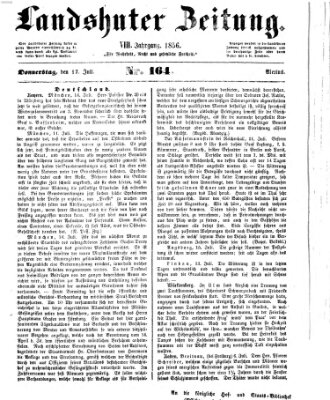 Landshuter Zeitung Donnerstag 17. Juli 1856