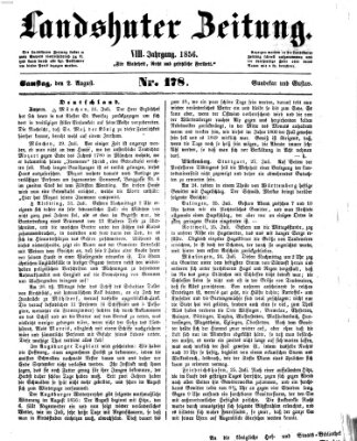 Landshuter Zeitung Samstag 2. August 1856