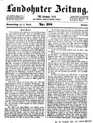 Landshuter Zeitung Donnerstag 14. August 1856