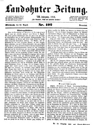 Landshuter Zeitung Mittwoch 20. August 1856