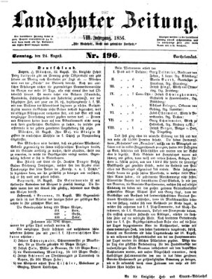 Landshuter Zeitung Sonntag 24. August 1856