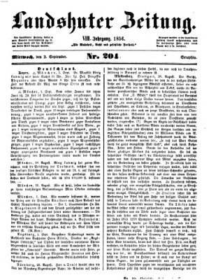 Landshuter Zeitung Mittwoch 3. September 1856