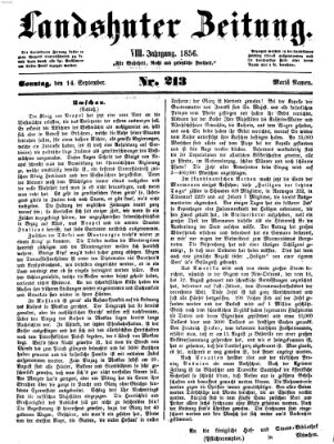 Landshuter Zeitung Sonntag 14. September 1856