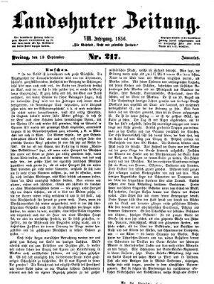 Landshuter Zeitung Freitag 19. September 1856