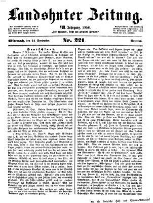 Landshuter Zeitung Mittwoch 24. September 1856