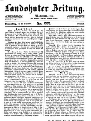 Landshuter Zeitung Donnerstag 25. September 1856