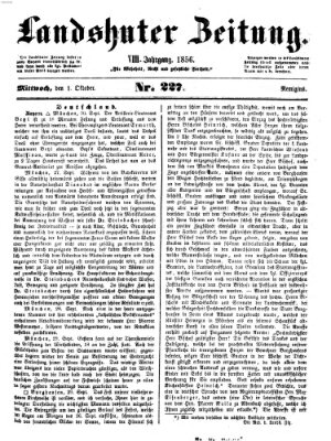 Landshuter Zeitung Mittwoch 1. Oktober 1856