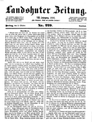 Landshuter Zeitung Freitag 3. Oktober 1856