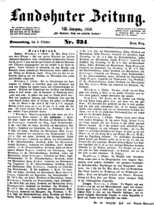 Landshuter Zeitung Donnerstag 9. Oktober 1856