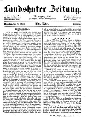 Landshuter Zeitung Sonntag 12. Oktober 1856