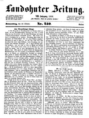 Landshuter Zeitung Donnerstag 16. Oktober 1856