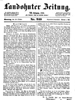 Landshuter Zeitung Sonntag 19. Oktober 1856