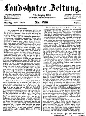 Landshuter Zeitung Samstag 25. Oktober 1856