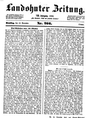 Landshuter Zeitung Sonntag 16. November 1856