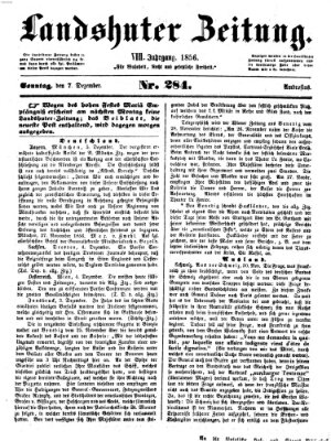 Landshuter Zeitung Sonntag 7. Dezember 1856