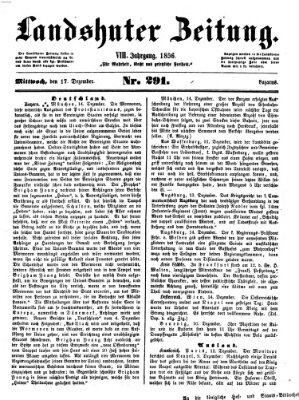 Landshuter Zeitung Mittwoch 17. Dezember 1856