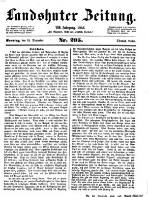 Landshuter Zeitung Sonntag 21. Dezember 1856