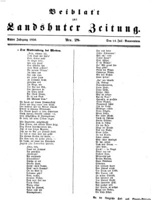 Landshuter Zeitung Montag 14. Juli 1856