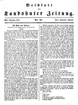 Landshuter Zeitung Montag 1. September 1856