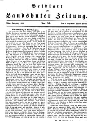 Landshuter Zeitung Montag 8. September 1856