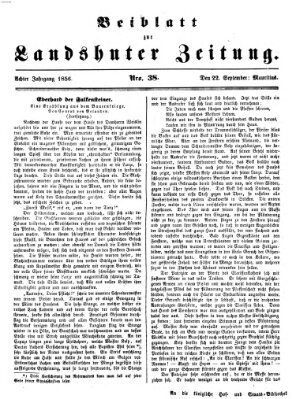 Landshuter Zeitung Montag 22. September 1856